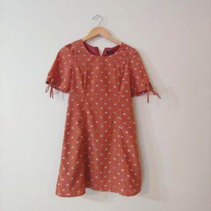Cute Orange Flower Mini Dress S